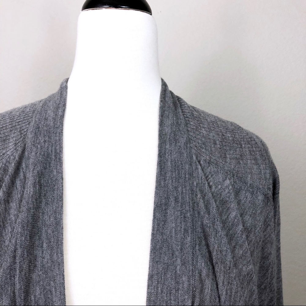 Vince Waterfall Drape Open Front Gray Cardigan - Picture 2 of 5